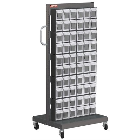 LDS INDUSTRIES Mobile Parts Cart - Flip Out Bin, 60 Bins 1010544